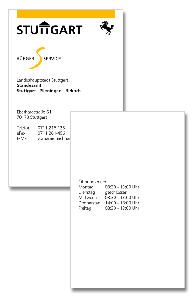 Hoch mit Postanschrift